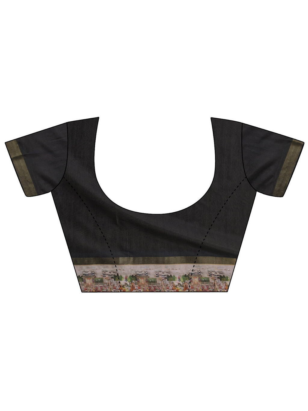 Black Bandhani Printed Silk Blend Saree With Unstitched Blouse Piece