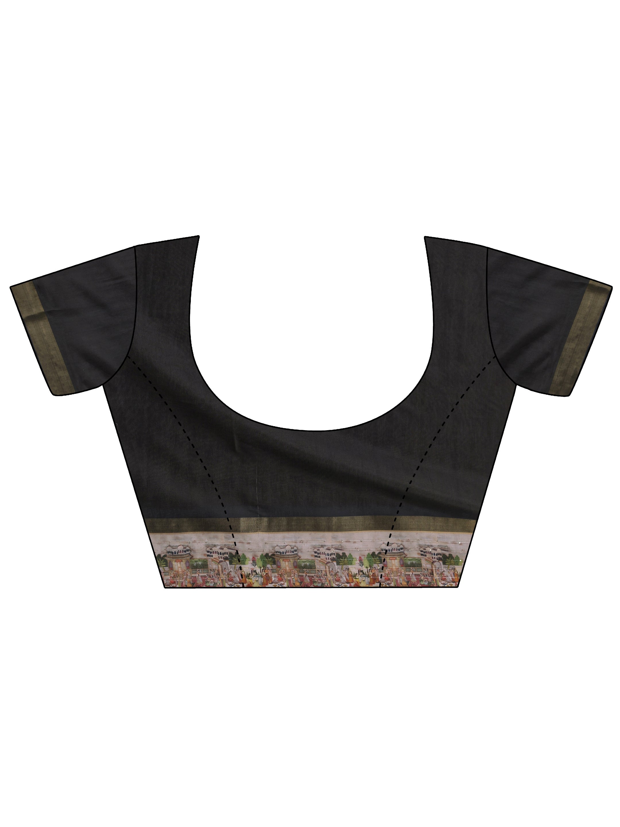 Black Bandhani Printed Silk Blend Saree With Unstitched Blouse Piece